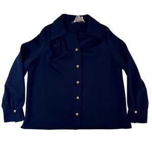 circa 1970 navy preppy blazer jacket brass buttons pristine vintage condition